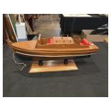 Hand crafted wooden model Cris-Craft runabout