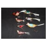 7 German mercury glass clip on bird Christmas