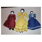 3 Porcelain head dolls possibly Germany