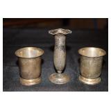 2 Sterling small julep style cups and a Sterling