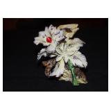 Italy Capodimonte white and purple iris on a tree