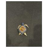 LizTech amber glass turtle brooch 2002