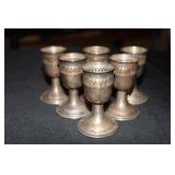 6 Sterling silver egg cups