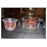 2 Pyrex measuring cups - 4 cups and 1 cup