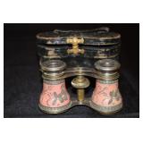 Lamier Fabt Paris floral decorated opera glasses