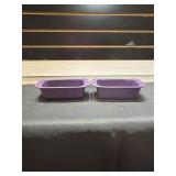 2 Longaberger Woven Traditions small loaf dishes