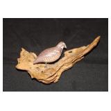 Rollins Bradshaw Marion Md hand carved quail on
