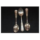 3 Sterling silver spoons ribbon pattern by R.
