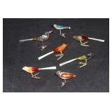 7 German mercury glass clip on bird Christmas