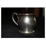 Sterling silver cann/mug marked 925/1000 fine