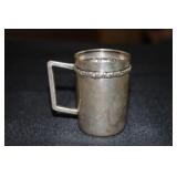 Small Silver handled cup marked 835W1B