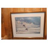 Framed and signed Lem Ward print of geese