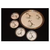 Revere Pewter goose themed tray (dent on rim)