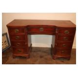 Mahogany 9 drawer knee hole desk 51 X 20 X 30.5