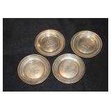 4 Sterling silver coasters or small saucers