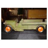 Antique Structo pressed steel army truck or