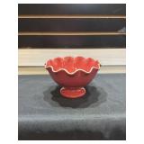 Longaberger Be My Valentine Ruffled Bowl - red