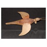 Flying dove decoy with metal wings