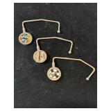 3 portable metal purse hooks with Panein