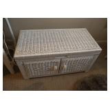 White wicker cabinet chest 32" x 16" x 16" H