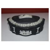 Wedgwood black jasperware covered trinket box