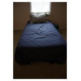 Teak twin bed and small foot stool