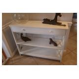 White console table with drawer 39x12x32H (does