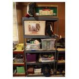 Shelving lot christmas and halloween decorations