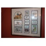 Framed collection of vintage English Mastiff