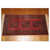 Afghan style small accent rug 41" x 21"