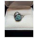 Navajo Sterling silver ring with turquoise