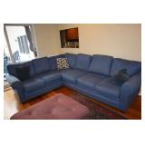 Blue Sectional Couch 86" x 112" 36 1/2" deep with