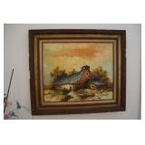 Old farm house picture on canvas 32" x 28"