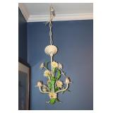 Painted metal floral hanging light