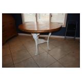 Cast iron base table 42" with round wood top