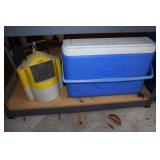 Coleman cooler and live bait/minnow bucket