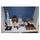 Shelf lot - Hellenic figurine, wood viking,