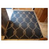 Blue accent area rug 84" x 62 1/2"