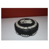 Wedgwood black jasperware covered trinket box