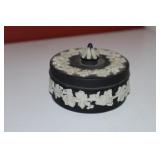 Wedgwood black jasperware covered trinket box