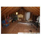 Contents of right side attic - bed frames,