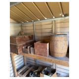 Old wooden box lot including Libbys Corned