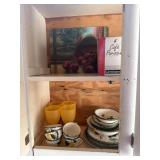 Cabinet contents - wash bowl & pitcher, Blue