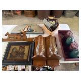 Pair of handmade wall sconces, candles,