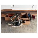 Lot - hand tools - hammer, square and more,