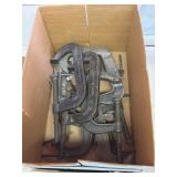 Box of C clamps - 5 inch, 8 inch and others