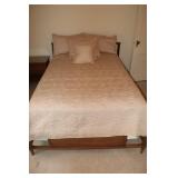 Mid Century Modern double bed with mattress,