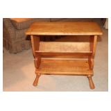 Wooden side/end table with magazine rack 24 X 12