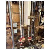 Bar clamps, pry bar, level, radio with 8 track