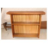 Homemade pine & wainscot wall mounted shelf